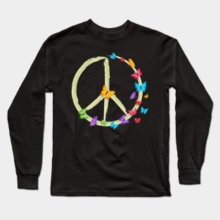 Butterfly Peace Symbol Long Sleeve T-Shirt